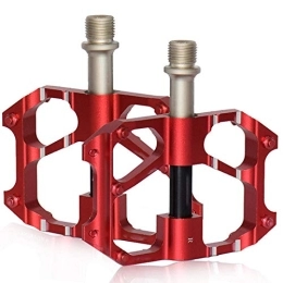 SlimpleStudio Spares SlimpleStudio Anti-Slip Cycling Bicycle Pedals, Bicycle pedals, aluminum alloy bearing pedals, mountain bike pedals-red