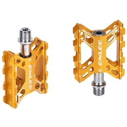 SM SunniMix Spares SM SunniMix Bike Pedals, Mountain Bike Pedals, Aluminum Alloy Ultra-light DU Spindle 9 / 16” Road Bike Pedals with Sealed Bearing, MTB Pedals, Gold