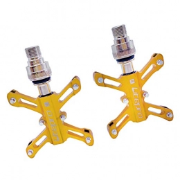SM SunniMix Spares SM SunniMix Sturdy and Lightweight Bike Quick Release Pedals 1 Pair 9 / 16 Thread Bicycle Platform X-shaped Pedals for MTB Mountain Bike Bicycle Cycling - Golden