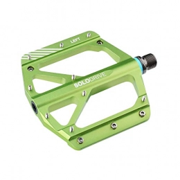 SOLODRIVE Mountain Bike Pedal SOLODRIVE Mountain Bike Flat Pedals, Low-Profile Aluminium Alloy Bicycle Pedals, Light Weight and Thin Platform (Green)