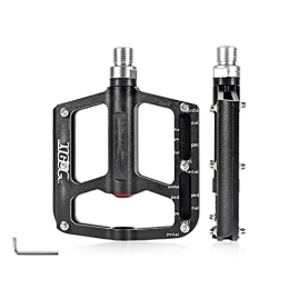 soonbuy Bike Pedals, Non-slip Steel 3 Bearing Bike Pedals, Aluminum Mountain Bike Pedal, Bicycle Flat Platform Pedals for Mountain Bike BMX MTB Cycling Road Bicycle black