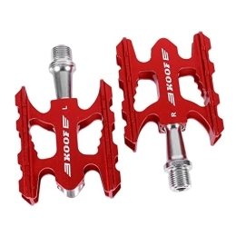 Sosoport Mountain Bike Pedal Sosoport 1 pair Mountain Accessory Lightweight Flat Red Riding Aluminum Non-slip Bmx Bearing Replacements Pedal Pedals Bicycles Bicycle Non Mtb Ultralight Platform Sealed Cycling Road