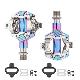 AXOINLEXER Spares SPD Clipless Pedals 9 / 16 Universal Road Bike Pedal Bicycle Platform Pedals with Locking Tab Compatible for Mountain / Road Bike, colorful