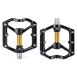 spier 1 Pair Road/MTB Bike Pedals Aluminum Alloy Bicycle Pedals Mountain Bike Pedals(black gold)