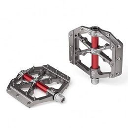 SPLLEADER Mountain Bike Pedal SPLLEADER 3 Bearings Mountain Bike Pedals Platform Bicycle Flat Alloy Pedals 9 / 16 (Color : Gray)