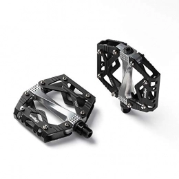 SPLLEADER Mountain Bike Pedal SPLLEADER Ansjs Sealed Bearing Mountain Bike Pedals Platform Bicycle Flat Alloy Pedals 9 / 16" Pedals Non-Slip Alloy Flat Pedals (Color : A013 Black)