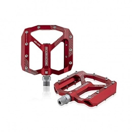 SPLLEADER Sealed Bike Pedals CNC Aluminum Body For MTB Road Bicycle 3 Bearing Bicycle Pedal (Color : Red)