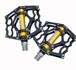 Spotact Mountain Bike Pedals Lightweight Bicycle Cycling Aluminum Alloy Road Bike Pedal Spindle for 9/16", 0.8lb a Pair (Yellow)