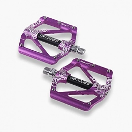SUFUL Spares SUFUL Aluminum Alloy Bicycle Pedals, Sealed Axle Pedals with Stainless Steel Non-slip Round Head Nails, Suitable for Mountain Bikes / Road Bikes (Purple)