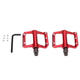 Sugoyi Spares Sugoyi Mountain Bike Pedals, 1 Pair 9 / 16” Axle Aluminum Alloy Mountain Bike Road Bicycle Lightweight Pedals Bike Accessory (Red)