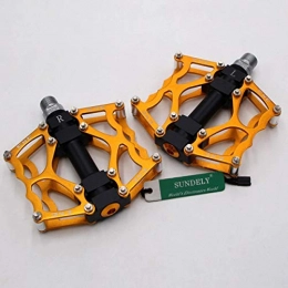 SUNDELY Spares SUNDELY Gold Mountain Bike Platform Pedals Flat Sealed Bearing Bicycle Pedals 9 / 16
