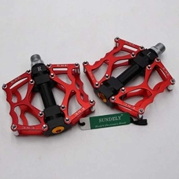 SUNDELY Mountain Bike Pedal SUNDELY® Red Mountain Bike Platform Pedals Flat Sealed Bearing Bicycle Pedals 9 / 16”