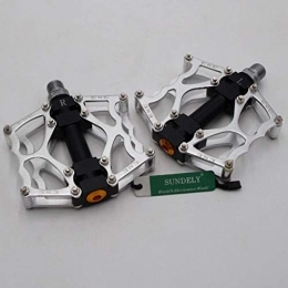 SUNDELY Spares SUNDELY® Silver Mountain Bike Platform Pedals Flat Sealed Bearing Bicycle Pedals 9 / 16”