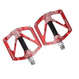 SUNGOOYUE Spares SUNGOOYUE Bike Pedal, 2Pcs Mountain Bike Pedal Bicycle Aluminum Alloy Bearing Pedal Ultra Light Palin Anti Slip Pedal(red)