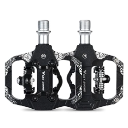 supertop Spares supertop Clipless Pedals for Mountain Bike, Aluminum Alloy Non-slip Mountain Bike Pedal Dual Use Road Bike Metal Pedals | Bicycle Accessories for Cycling