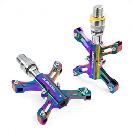 SxLingerie Mountain Bike Pedal SxLingerie Bike Pedals, Bicycle Pedals 9 / 16" Colorful Electroplating Aluminum Alloy Quick Release 3 Bearings Lightweight Pedal for Road Mountain Bike