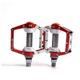 Sxmy Spares Sxmy Mountain bike bicycle pedal aluminum alloy dead fly non-slip bearing pedal, White red
