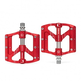 SYLTL Spares SYLTL Bicycle Cycling Bike Pedals Aluminum Alloy 1 Pair Road Bike Hybrid Pedals City Trekking Bicycle Accessories Bicycle Pedal, Red