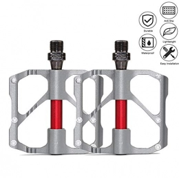 SYLTL Spares SYLTL Bicycle Cycling Bike Pedals Mountain Bike Pedals Bearing Universal a Pair Antiskid Aluminum Alloy Bicycle Pedal Bicycle Accessories, Silver, mountainsection