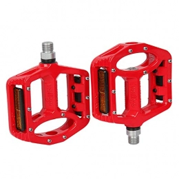 SYLTL Spares SYLTL Bike Pedals, Antiskid 1 Pair Ultralight Road Bike Hybrid Pedals Cycling Equipment Mountain Bike Pedals, Red