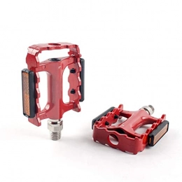 SYLTL Mountain Bike Pedal SYLTL Mountain Bike Pedals Aluminum Alloy Ultralight Road Bike Hybrid Pedals City Trekking Bicycle Pedal, red