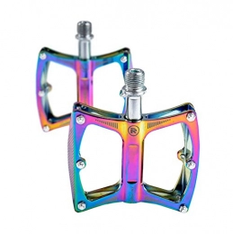 SYLTL Mountain Bike Pedal SYLTL Mountain Bike Pedals, Colorful Aluminum Alloy Bicycle Cycling Pedals1 Pair Ultralight Road Bike Hybrid Pedals