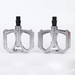 SZTUCCE Mountain Bike Pedal SZTUCCE Pedal 1 Pair Bicycle pedal Double bearing Aluminum alloy Ultralight Mountain Road bike Pedal Cycling accessories (Color : M195 Silver)