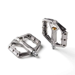 SZTUCCE Spares SZTUCCE Pedal 3 Bearings Mountain Bike Pedals Platform Bicycle Flat Alloy Pedals Pedals Non-Slip Alloy Flat Pedals (Color : Titanium)