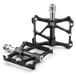 TABIGER Mountain Bike Pedal Tabiger Bike Pedals, Set of 2 Aluminum Alloy Cycling Hybrid Pedals for Mountain Road City Bikes, 9 / 16" Thread Spindle, Fits Most Adult Bicycles, Non-Slip, Black Pair