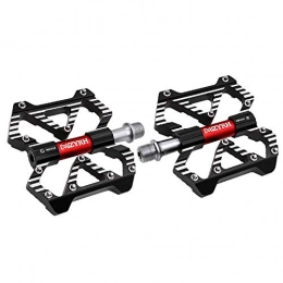 TANCEQI Mountain Bike Pedal TANCEQI Bicycle Cycling Pedals 9 / 16 Inch Spindle Universal Non-Slip Aluminum Antiskid Durable Mountain Bike Pedals Road Bike Hybrid Pedals with Anti-Slip Pins Surface, Black
