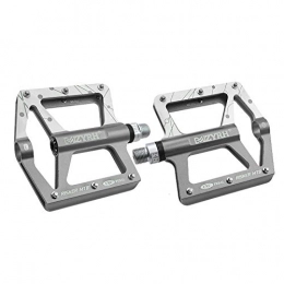 TANCEQI Mountain Bike Pedal TANCEQI Bicycle Pedals 9 / 16 Inch Non-Slip Pedals Bearings Aluminum Alloy Wide Platform Pedal with 6 Anti-Skid Pins, for Mountain Bikes And Road Bikes (1 Pair), Silver