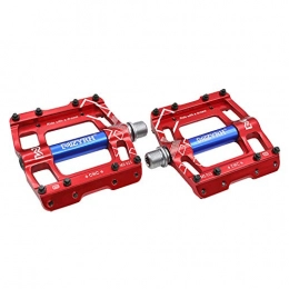 TANCEQI Mountain Bike Pedal TANCEQI Bicycle Pedals Cycling Bike Pedals Aluminum Alloy Non-Slip Bicycle Platform Pedals Mountain Road Bike Bicycling Pedals with 20 Anti-Skid Pins 9 / 16 Inch Boron Steel Spindle for BMX / MTB, Red