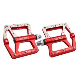 TANCEQI Spares TANCEQI Bike Pedals 9 / 16 Inch Mountain Bicycle Pedals Lightweight CNC Machined Aluminum Alloy Road Flat Cycling Pedals with Sealed Bearings, Set of 2, Red
