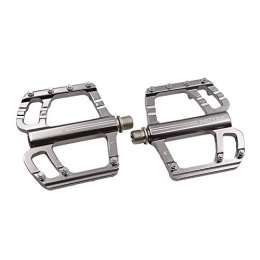 TANCEQI Mountain Bike Pedal TANCEQI Mountain Bike Pedals 1 Pair Road Bicycle Pedals Lightweight Aluminum Alloy Wide Platform Pedals with 14 Anti-Skid Pins, Universal 9 / 16" for Road Mountain BMX MTB Bike, Silver