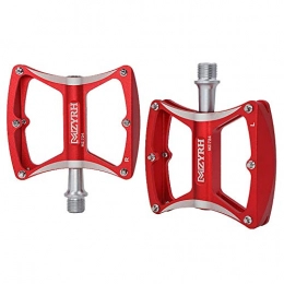 TANCEQI Mountain Bike Pedal TANCEQI Non-Slip Mountain Bike Pedals Aluminum Alloy Bicycle Platform Pedals Mountain with 12 Anti-Skid Pins 9 / 16 Inch Boron Steel Spindle for BMX / MTB, Red