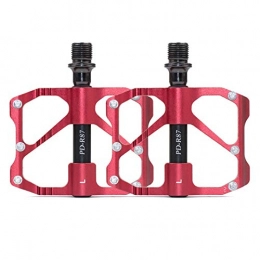 TITST Mountain Bike Pedal TITST Road Bike Pedals Cycles Non-Slip Durable Ultralight Aluminum Alloy Bicycle Flat Bearing Pedals For Cycling Mountain Bicycle red
