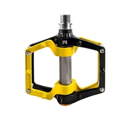TOPRONG Mountain Bike Pedal TOPRONG Mountain Bike Pedal Aluminum Alloy Pedal Bicycle Pedal Universal Bicycle Accessories (Color : Black and yellow)