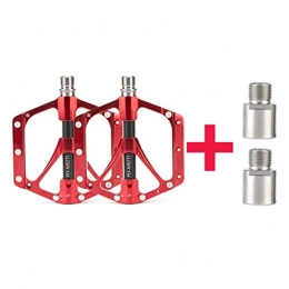 TOPRONG Spares TOPRONG Mountain Bike Titanium Alloy Shaft Ultra-light Pedal With Large Tread Anti-skid (Color : Red, Size : B)