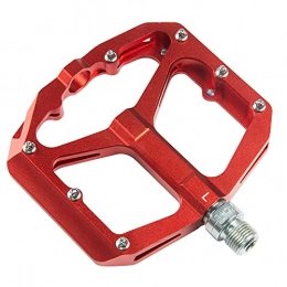 TOPVIP Spares TOPVIP MTB Pedals Mountain Bike Pedals Aluminum Alloy Bicycle Platform 3 Sealed Bearing Non-Slip Lightweight Pedals for BMX MTB 9 / 16inch (RED)