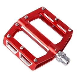 TOPVIP Spares TOPVIP MTB Pedals Mountain Bike Pedals Lightweight Aluminum Alloy Wide Platform Non-Slip 9 / 16" Bicycle Pedal with Sealed 3 Bearing (RED)