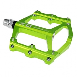 TRAACEM Mountain Bike Pedal TRAACEM Bicycle Pedal, 9 / 16"MTB BMX DH Road Platform Pedal Non-Slip Surface Oxidized Palin Pedal, Green