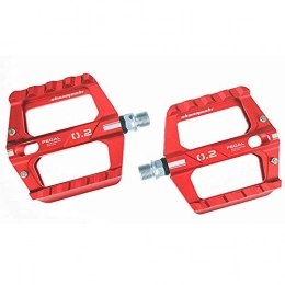 TRAACEM Spares TRAACEM Bicycle Pedal, Ultra-Slip Wide Pedal Sealed Bearing Pedal, Aluminum Alloy Platform Pedal, 9 / 16 Inch, Red