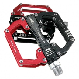 TRAACEM Spares TRAACEM Bicycle Pedals, 9 / 16" CNC Aluminum Alloy, with Sealed Bearing Slip, Road Bike Pedals, Suitable for All Types of Motorcycles, Red