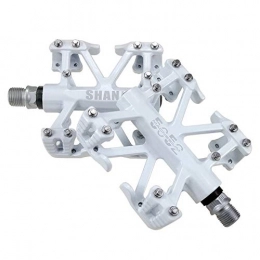 TRAACEM Spares TRAACEM Metal Bike Pedal, Mountain Bike Pedal, Mountain Bike Pedal with Magnesium Alloy Platform, Pedal with Wheel Diameter 9 / 16 Inch, White