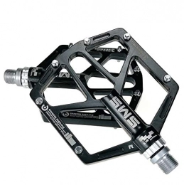 TRAACEM Spares TRAACEM Mountain Road Bicycle Pedals, MTB Pedals with Ultra-Light Aluminum Platform And 3 Sealed Bearings, Non-Slip Pedals with 9 / 16 Inch Shaft Diameter, Black