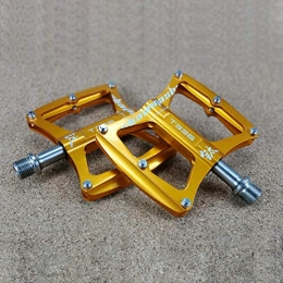 TRAACEM Spares TRAACEM T336 Titanium Alloy Mountain Bike Pedals, 4 Bearings 111G Ultra Light Non-Slip High Strength 3 Palin Highway Folding, Gold
