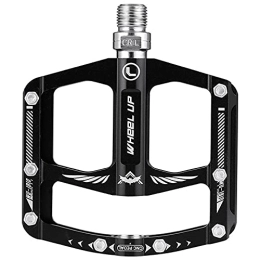 TTZHJIN Spares TTZHJIN Bike Pedals Mountain Bike Pedals Light Aluminum Alloy Double Bearing Effortless Widely Applicable Strong And Sturdy Comes With 16 Cleats, Black-11.5×9.5cm