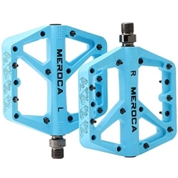 TTZHJIN Mountain Bike Pedal TTZHJIN Bike Pedals Mountain Bike Pedals Nylon Fiber Chromium Molybdenum Steel Shaft Comes With 16 Cleats Strong And Sturdy Fashion 14Mm Universal Screw Sealed Bearing, 6 Colors, Blue-12.6×11.5cm