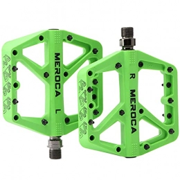 TTZHJIN Spares TTZHJIN Bike Pedals Mountain Bike Pedals Nylon Fiber Chromium Molybdenum Steel Shaft Comes With 16 Cleats Strong And Sturdy Fashion 14Mm Universal Screw Sealed Bearing, 6 Colors, Green-12.6×11.5cm