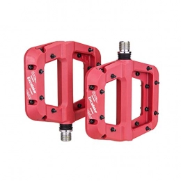 Tuankay Spares Tuankay ZTTO Bicycle Anti-Slip Pedal, 2 Bearings, Composite Flat Pedal, Nylon Mountain Bike Bicycle Pedal, Non-Slip, Waterproof and Dustproof (Red)